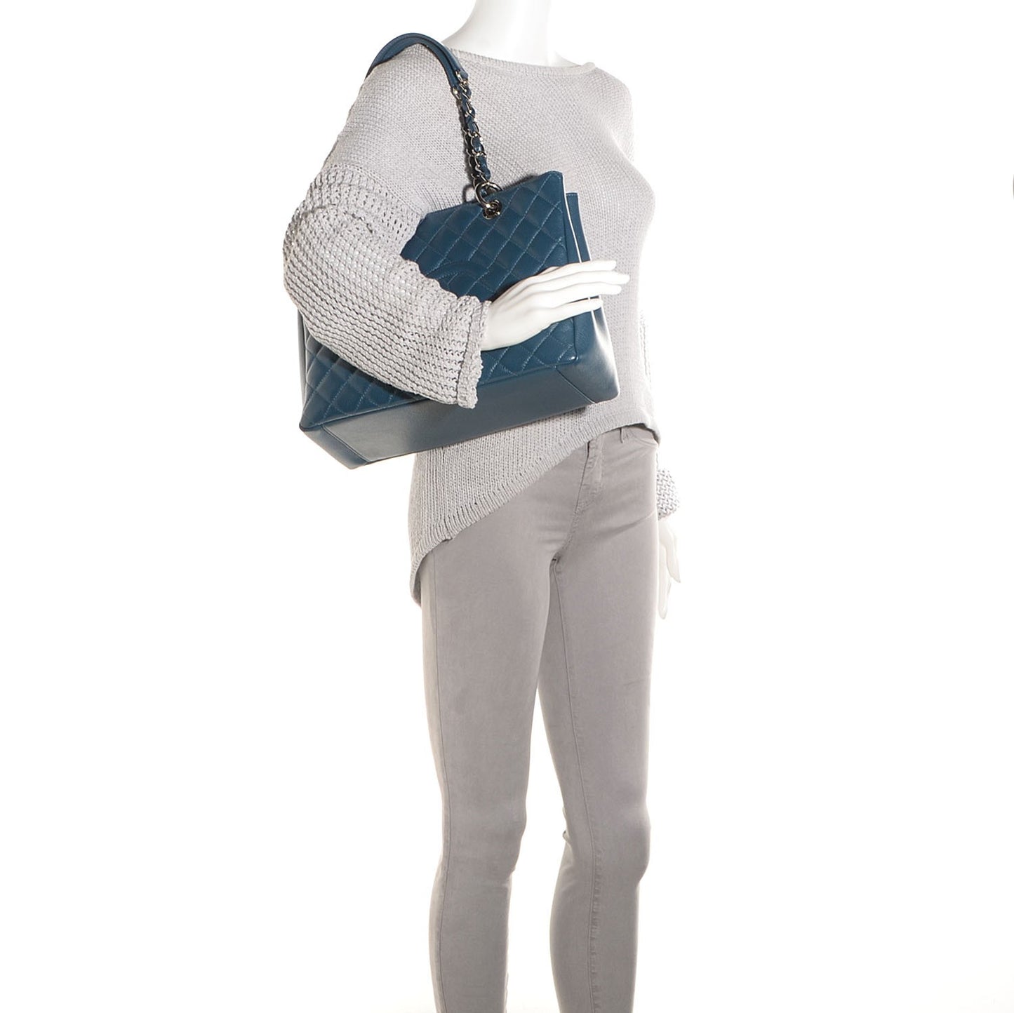 Caviar Grand Shopping Tote GST Dark Blue