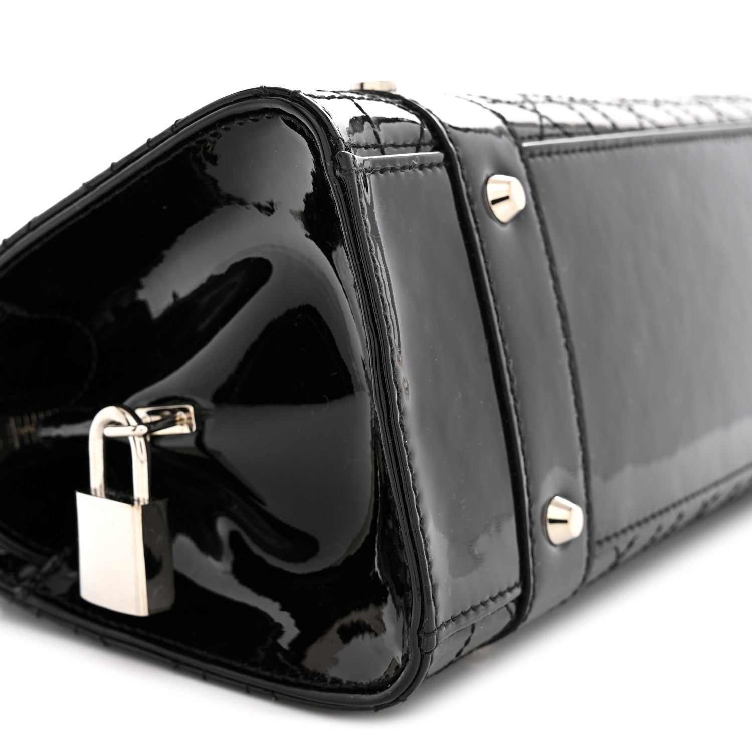 Christian Dior Patent Cannage Stitched East West Lady Dior Black 9 of 10