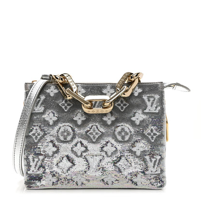 Louis Vuitton Satin Sequin Embroidered Monogram Coussin BB Silver 1 of 9