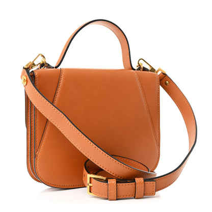 Versace Vitello Barocco Virtus Small Top Handle Shoulder Bag Brown 3 of 12