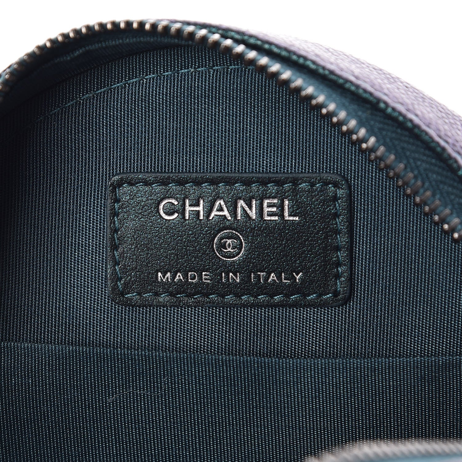 Chanel Iridescent Caviar Quilted Round Filigree Crossbody Dark Turquoise 6 of 8