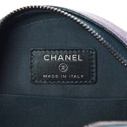 Chanel Iridescent Caviar Quilted Round Filigree Crossbody Dark Turquoise 6 of 8