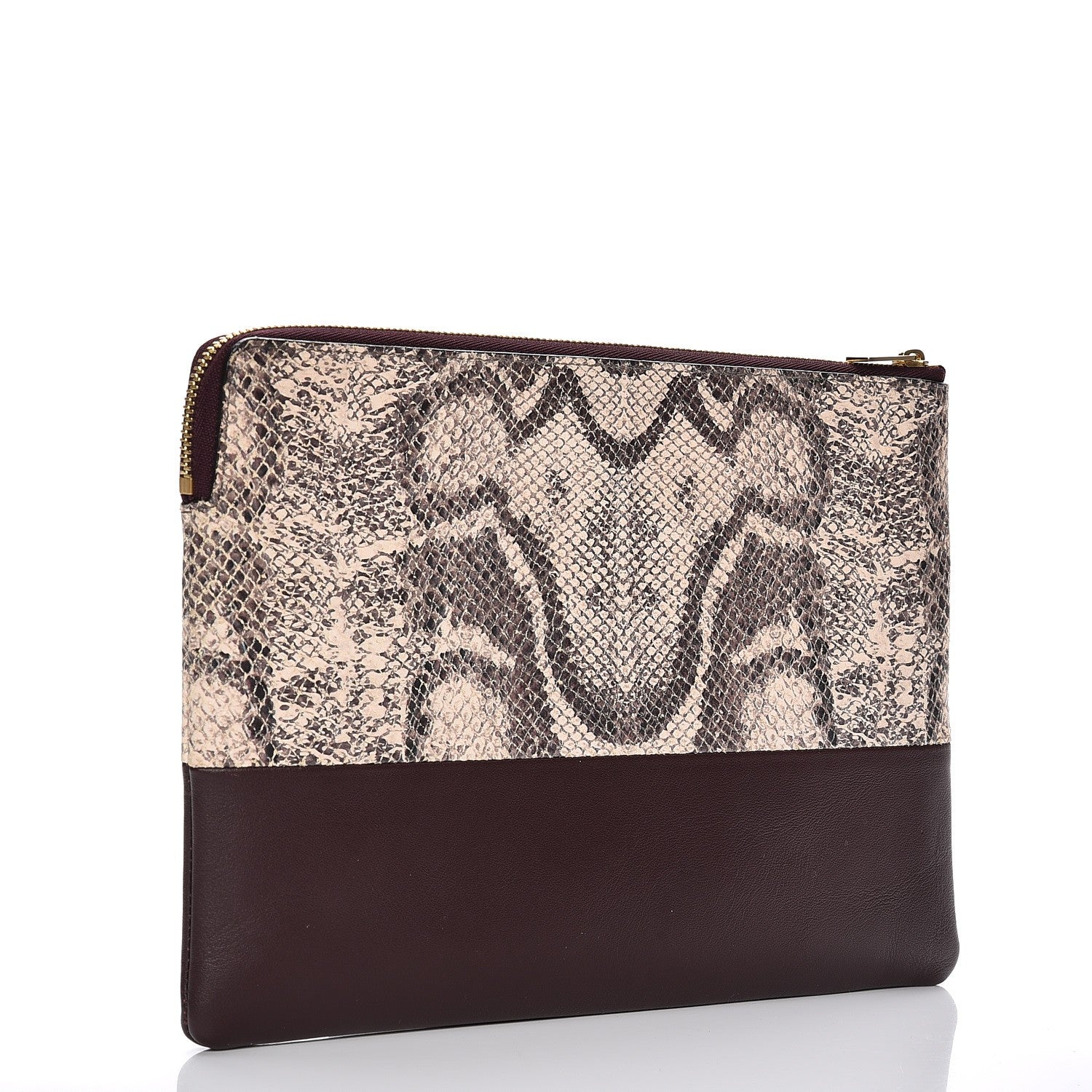 Celine Python Lambskin Solo Clutch Pouch Burgundy 3 of 8