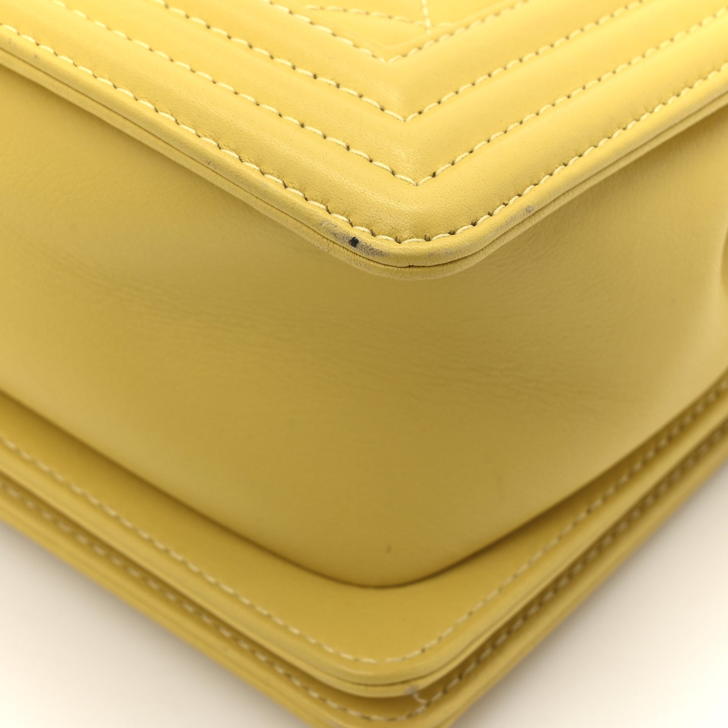 Calfskin Quilted Medium Boy Flap Yellow