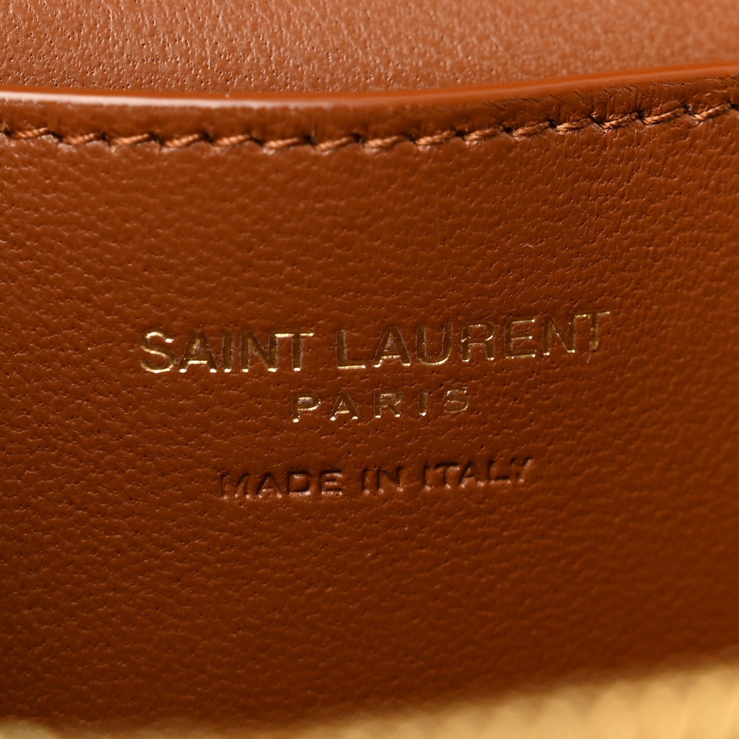 Saint Laurent Canvas Calfskin Mini Gaby Vanity Case Desert Dust Brick 6 of 12