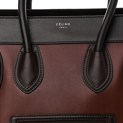 Celine Smooth Calfskin Mini Tri-Color Luggage Acajou Acajou 7 of 11