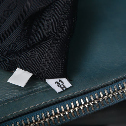 Prada Glace Calf Twin Pocket Tote Marine 9 of 15