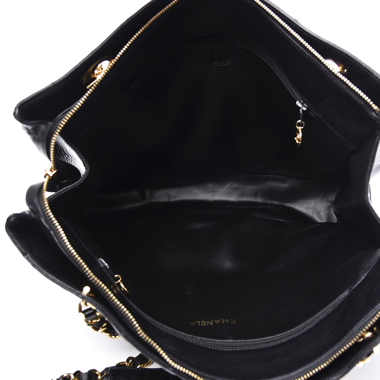 Chanel Lambskin Quilted Shopping Tote Black 4 of 9