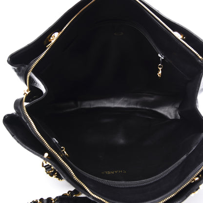 Chanel Lambskin Quilted Shopping Tote Black 4 of 9
