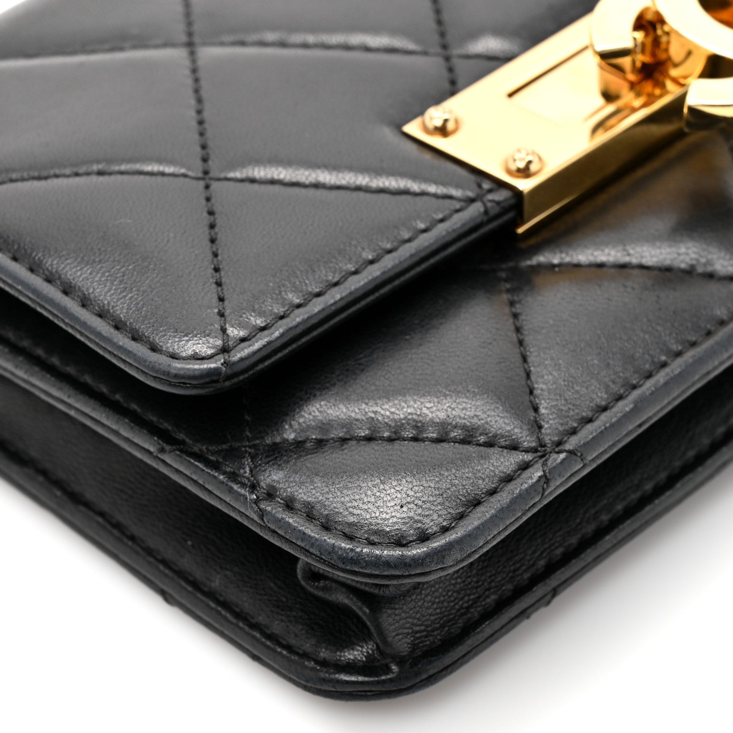 Chanel Lambskin Quilted Golden Class Wallet on Chain WOC Black 10 of 15