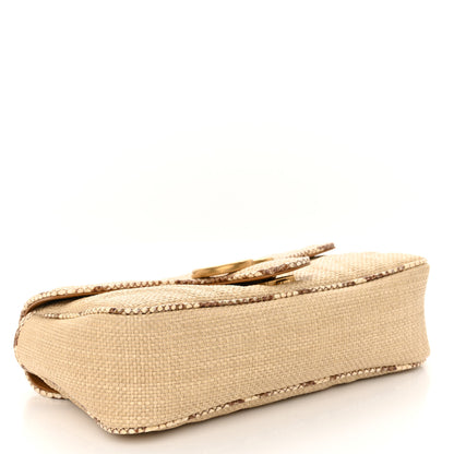 Gucci Raffia Elaphe Matelasse Small GG Marmont Shoulder Bag Natural Cream Brown 4 of 10