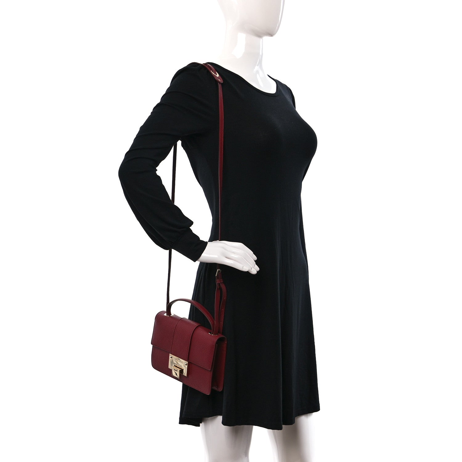 Jimmy Choo Grainy Pebbled Calfskin Rebel Crossbody Bag Pomerol 2 of 8