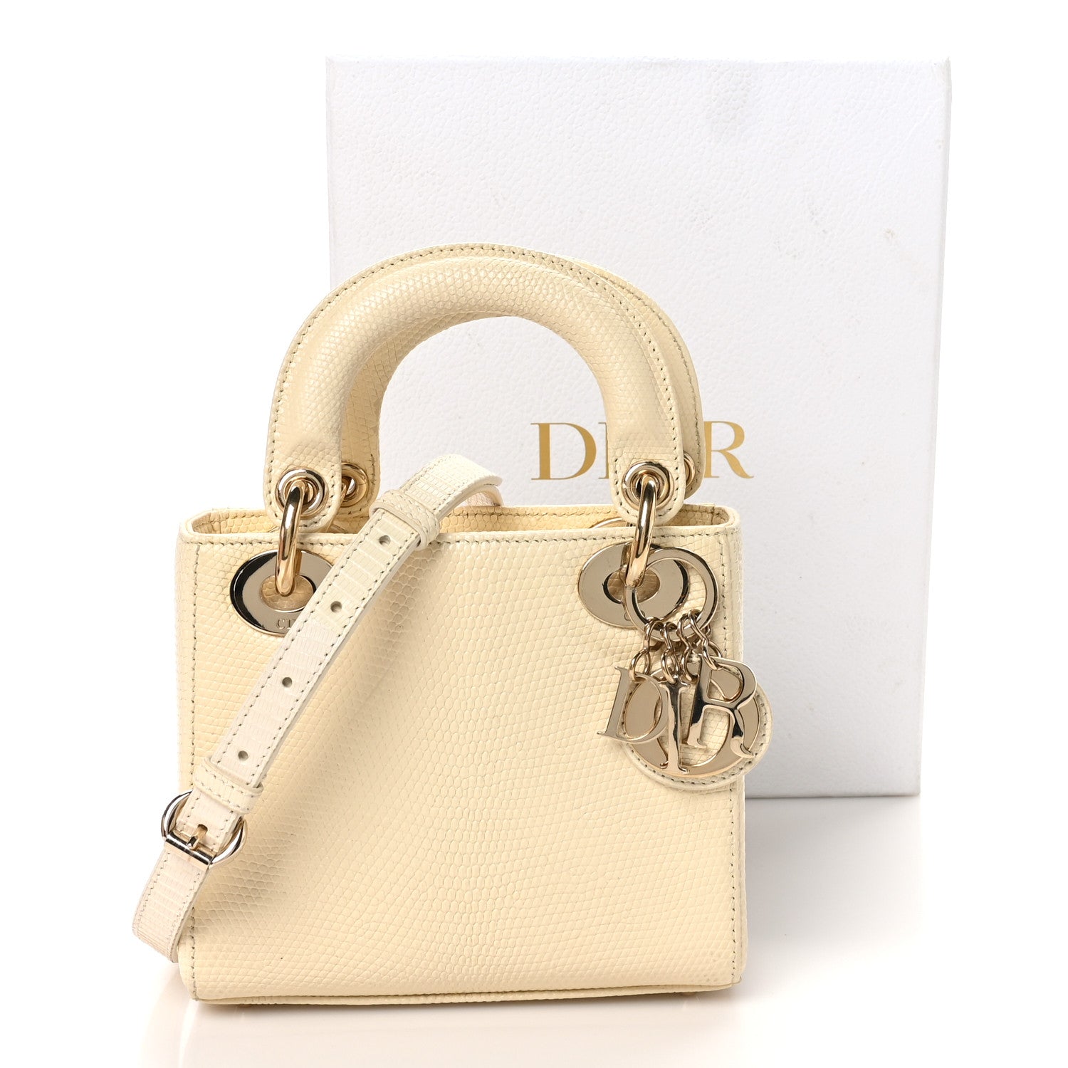 小物 Dior Christian Dior Lizard Mini Lady Dior White 1756817 – FASHIONPHILE