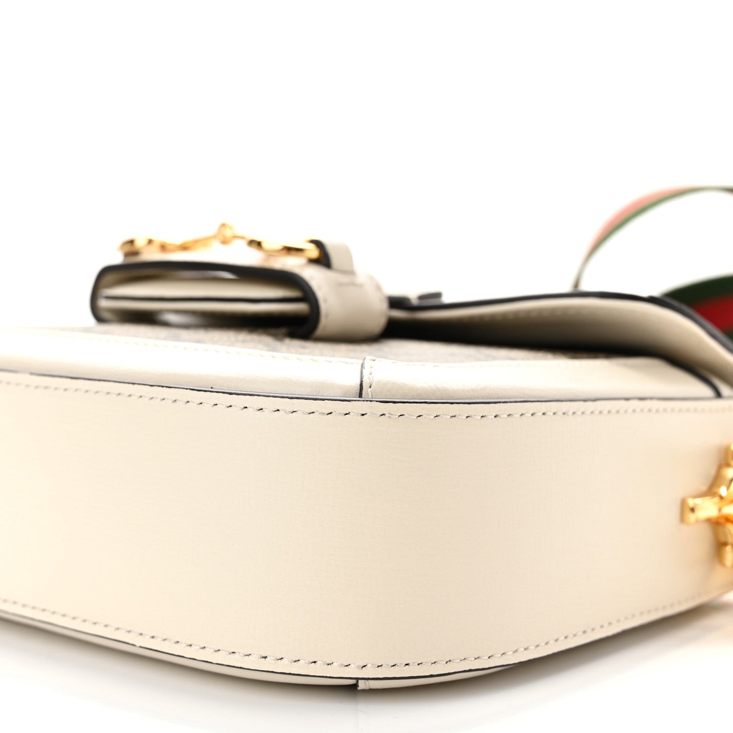 Gucci GG Supreme Monogram Web Mini Horsebit 1955 Shoulder Bag Beige Mystic White 10 of 10