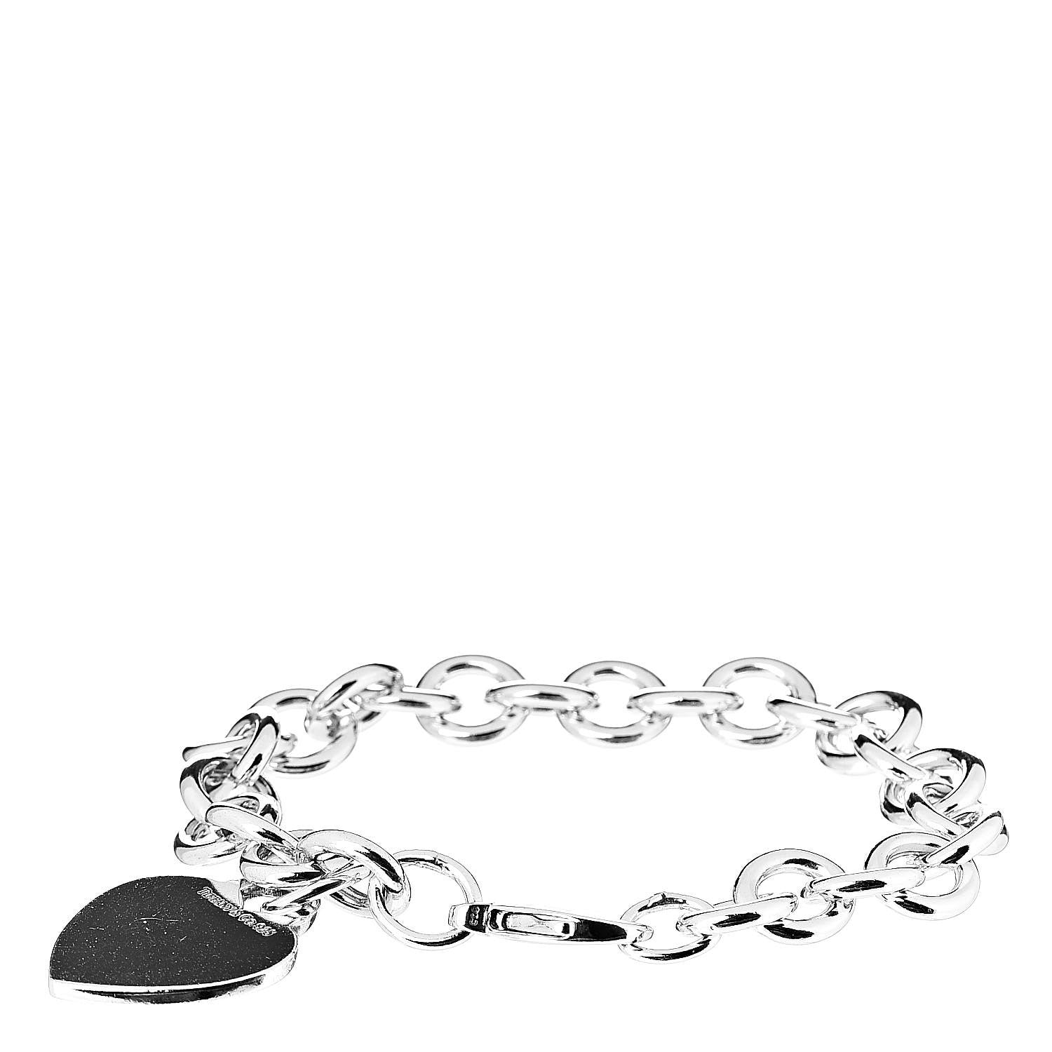 Tiffany Sterling Silver Heart Tag Charm Bracelet 1 of 4