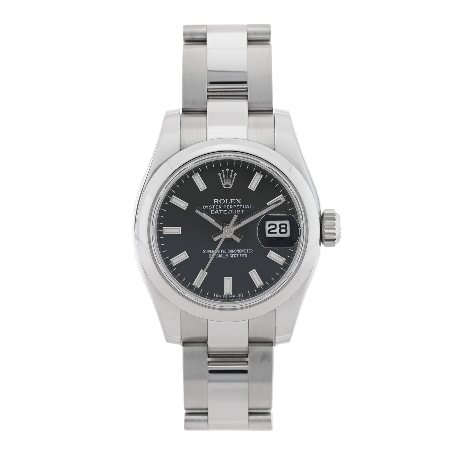 Stainless Steel 26mm Oyster Perpetual Datejust Watch Black 179160