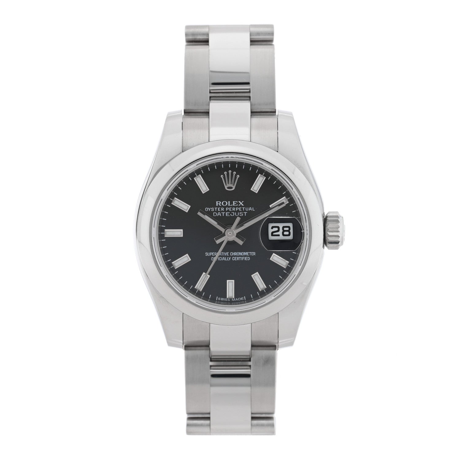 Rolex Stainless Steel 26mm Oyster Perpetual Datejust Watch Black 179160 1 of 4