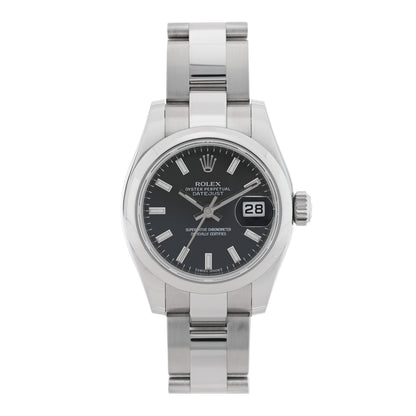 Rolex Stainless Steel 26mm Oyster Perpetual Datejust Watch Black 179160 1 of 4