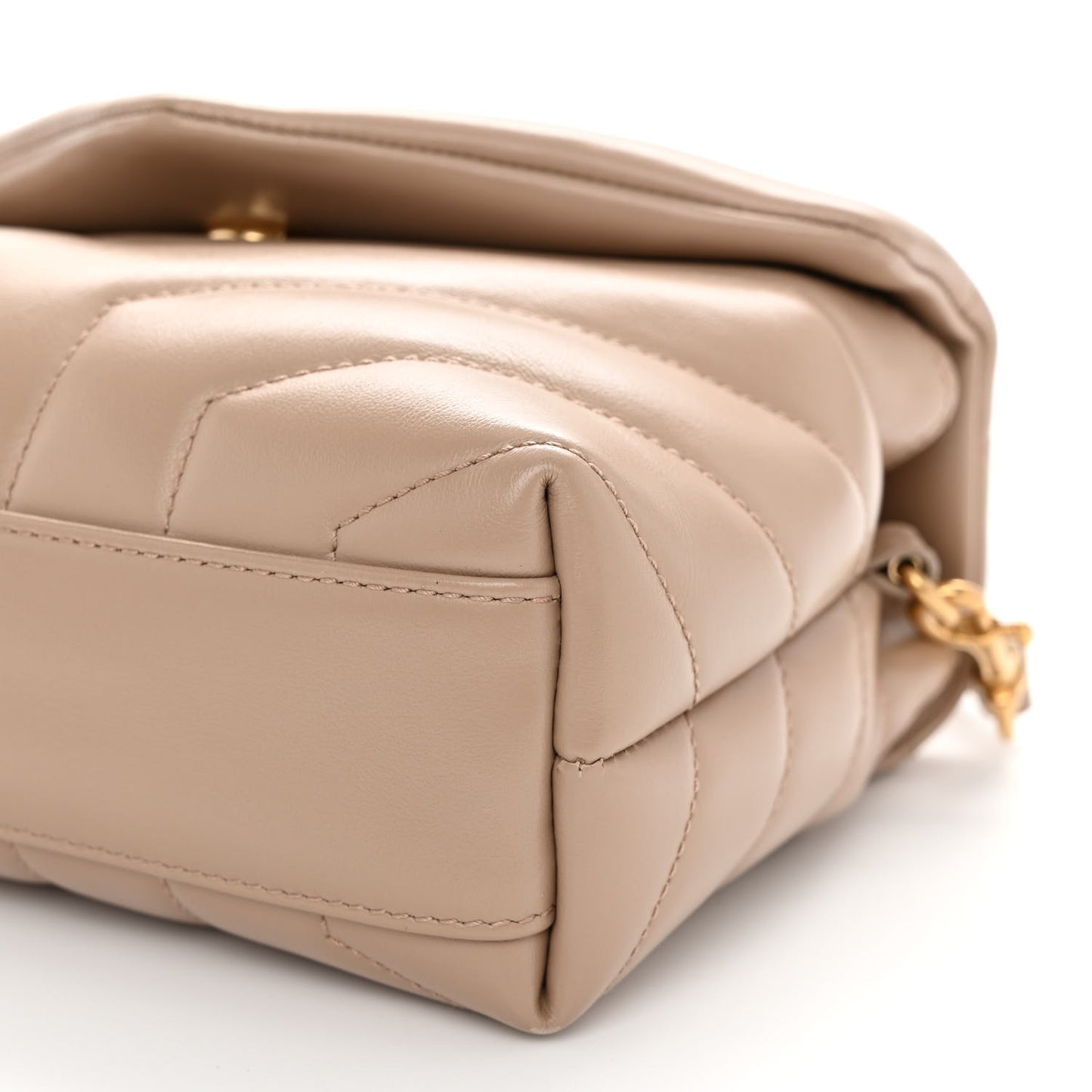Calfskin Y Quilted Monogram Toy Loulou Crossbody Bag Dark Beige