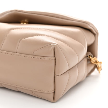 Saint Laurent Calfskin Y Quilted Monogram Toy Loulou Crossbody Bag Dark Beige 10 of 11