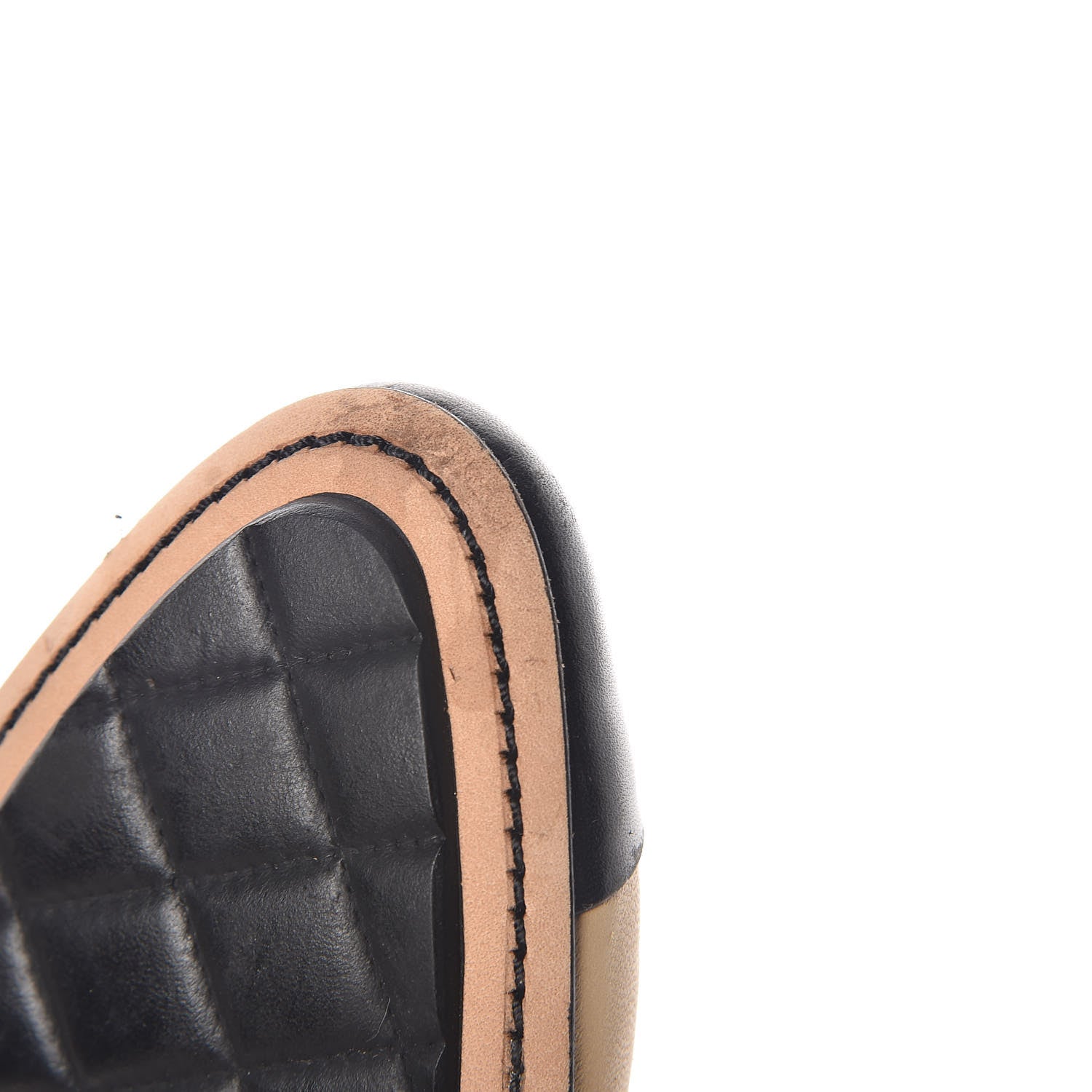 Chanel Lambskin Patent CC Elastic Stretch Pumps 41.5 Beige Black 10 of 11
