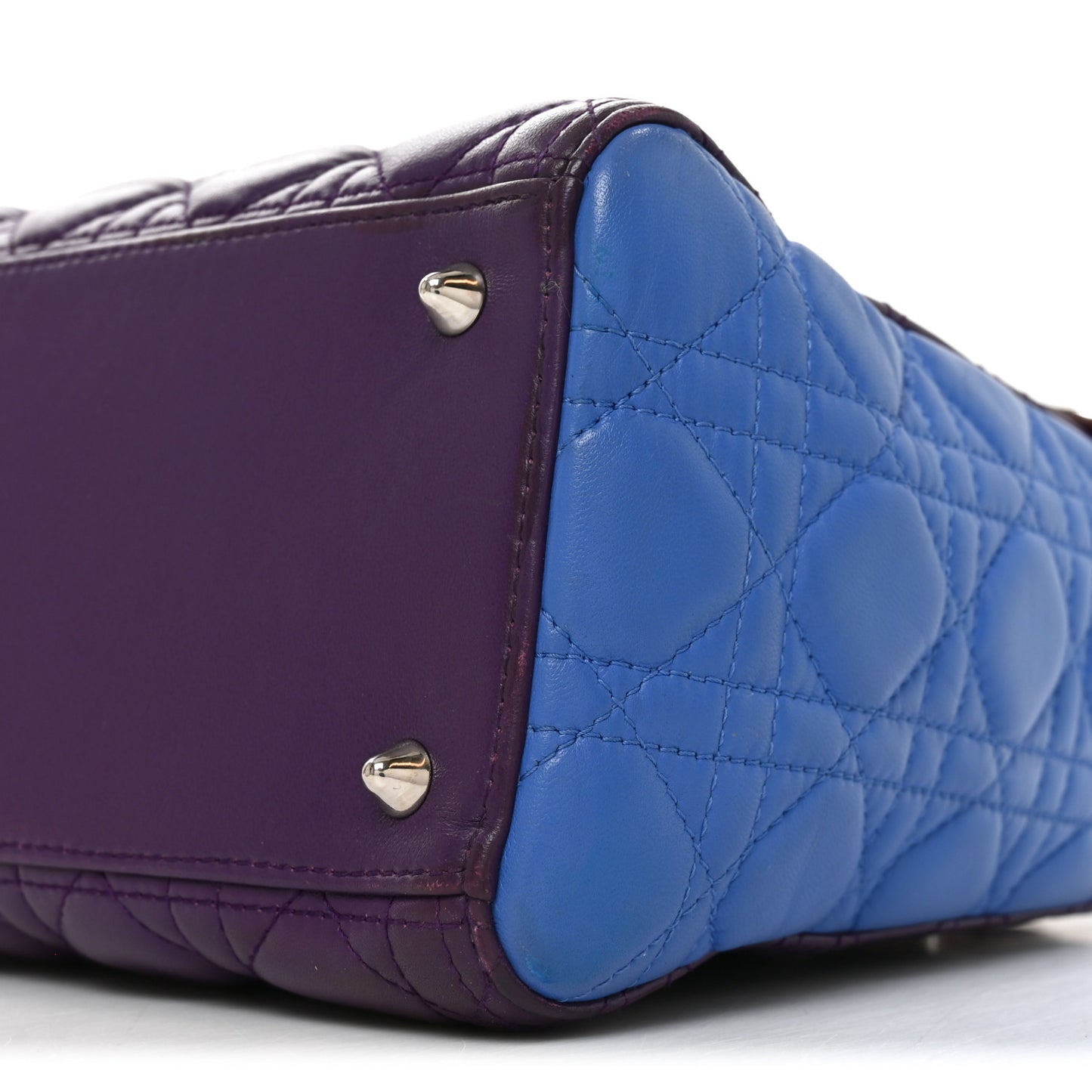 Lambskin Cannage Medium Bi-Color Lady Dior Purple Blue