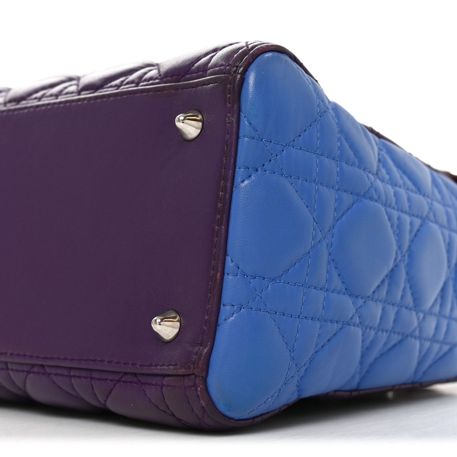 Christian Dior Lambskin Cannage Medium Bi-Color Lady Dior Purple Blue 10 of 10