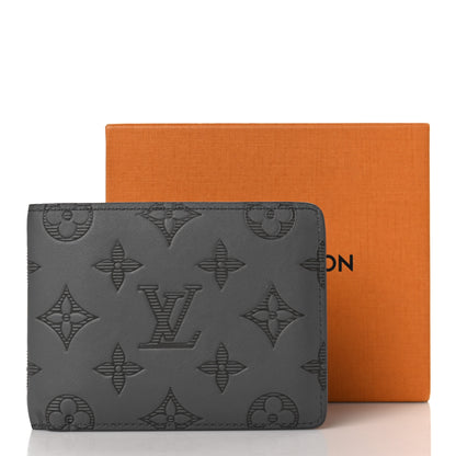 Louis Vuitton Calfskin Monogram Shadow Multiple Wallet Anthracite Gray 6 of 6