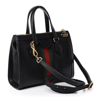 Gucci Textured Calfskin Web Small Ophidia Tote Bag Black 3 of 10