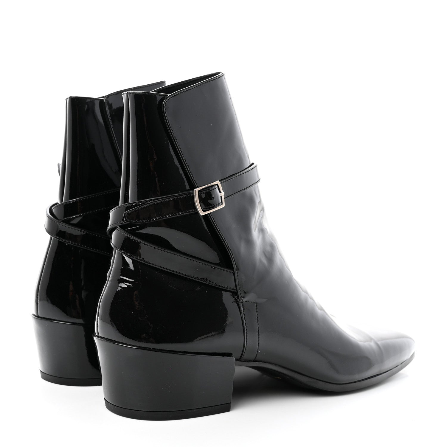 Saint Laurent Patent Clementi Ankle Zip Boot 39 Black 4 of 21