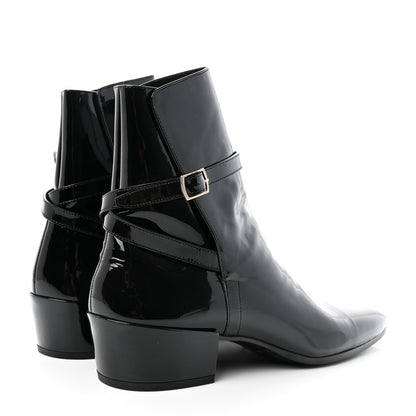 Saint Laurent Patent Clementi Ankle Zip Boot 39 Black 4 of 21