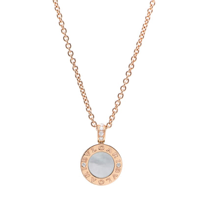 Bulgari 18K Rose Gold Diamond Black Onyx Mother of Pearl BVLGARI BVLGARI Pendant Necklace 4 of 8