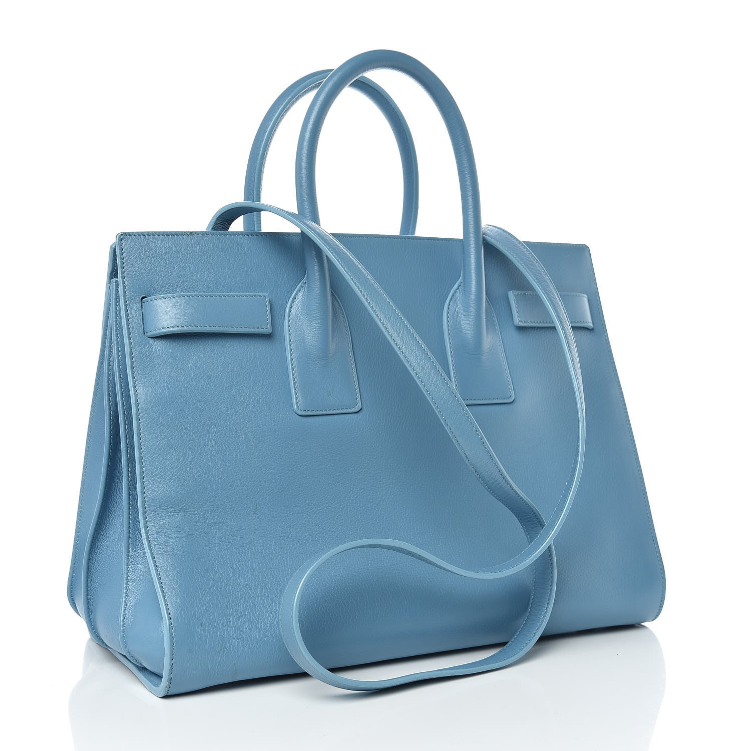 Saint Laurent Grained Calfskin Small Sac De Jour Light Blue 3 of 19
