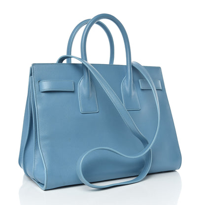 Saint Laurent Grained Calfskin Small Sac De Jour Light Blue 3 of 19
