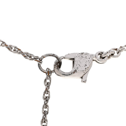 Christian Dior Crystal Flower Necklace Silver Pink 6 of 8