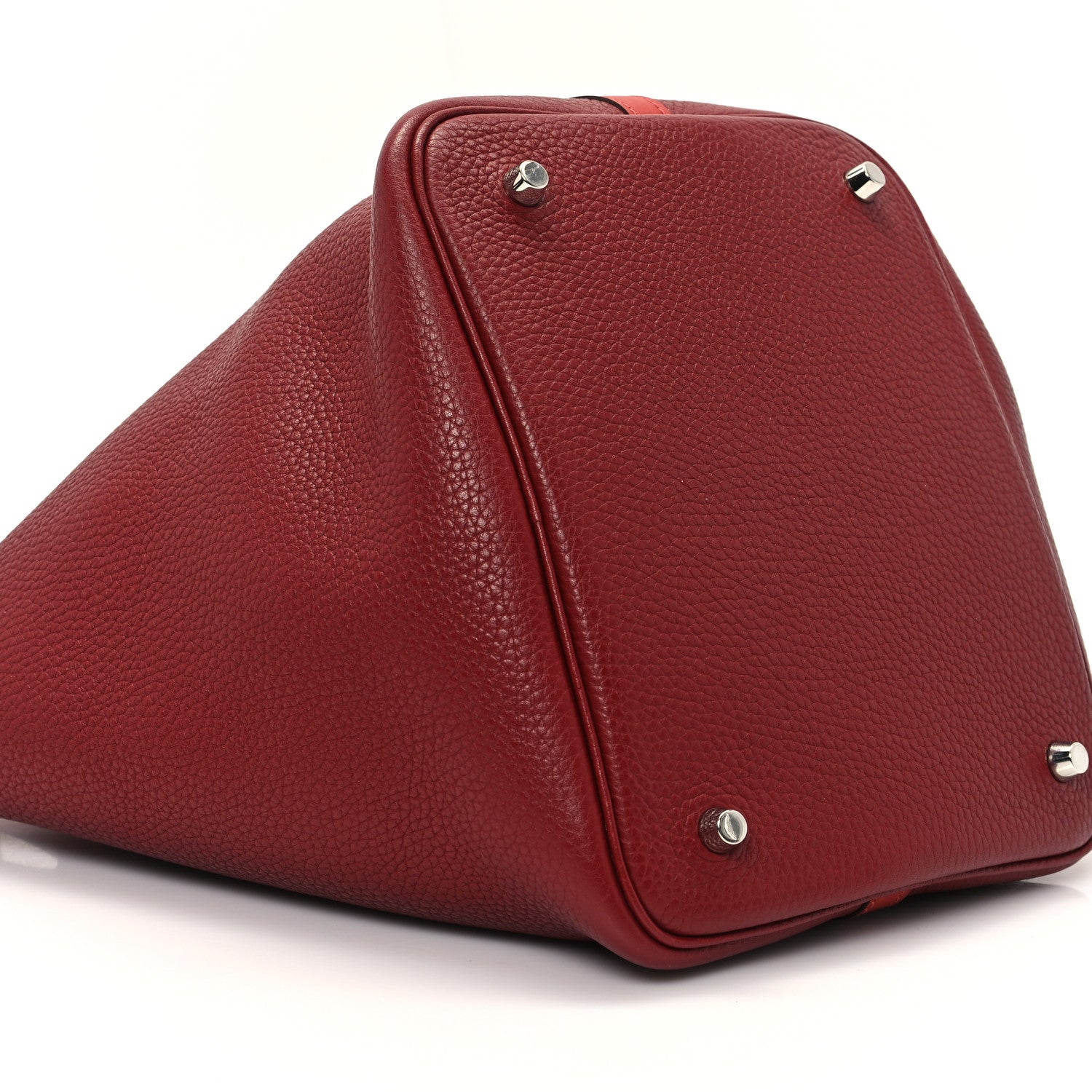 Hermes Taurillon Clemence Swift Picotin Lock 22 MM Rouge H Brique 9 of 11