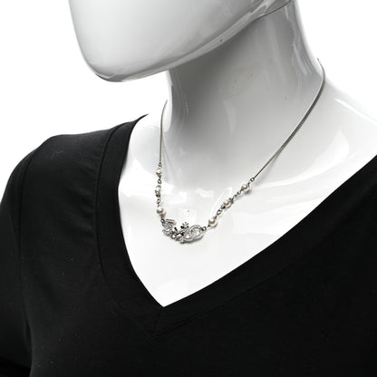 Chanel Crystal Pearl Star 5 CC Necklace Silver 2 of 6