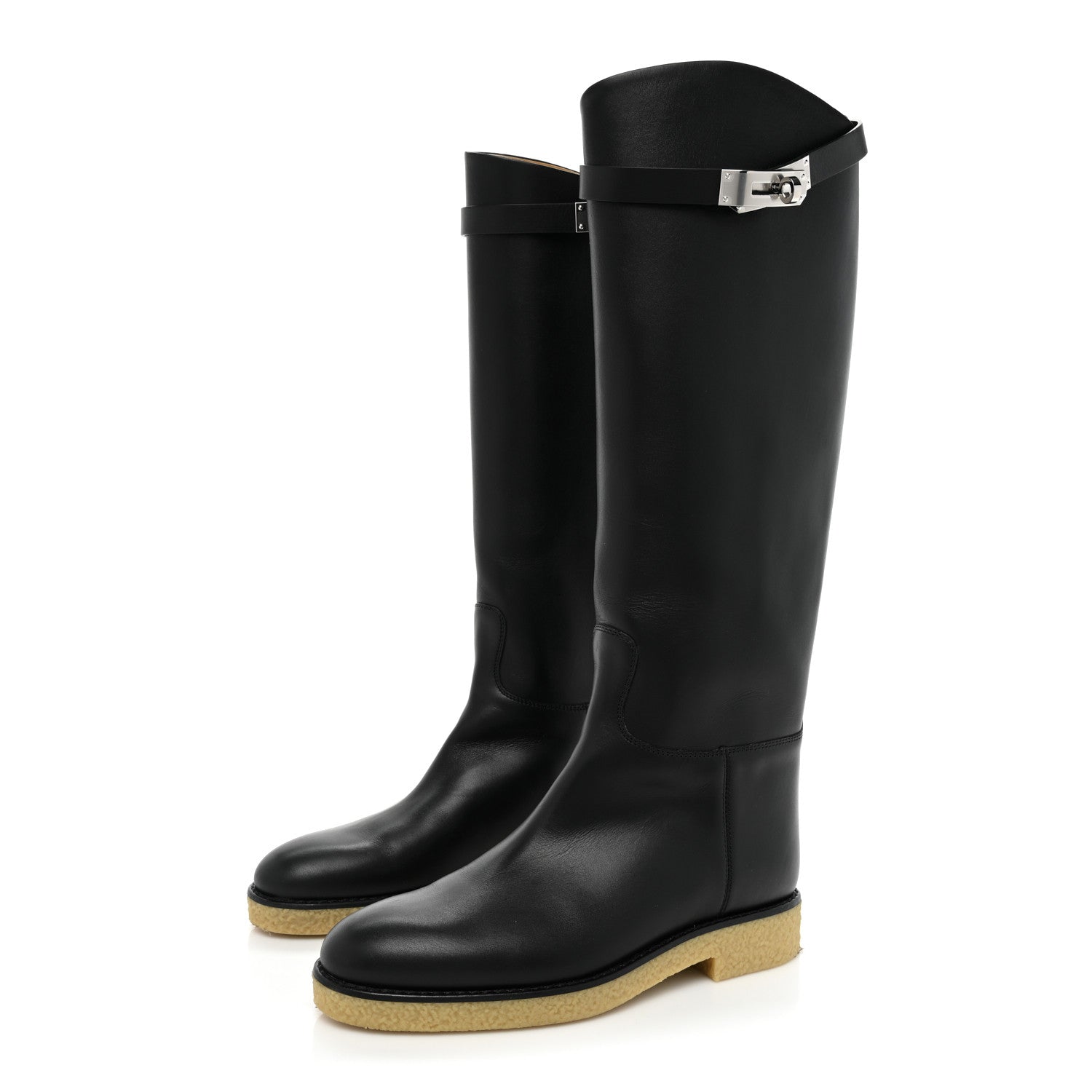 Hermes Calfskin Faustine Boots 36 Black 3 of 12