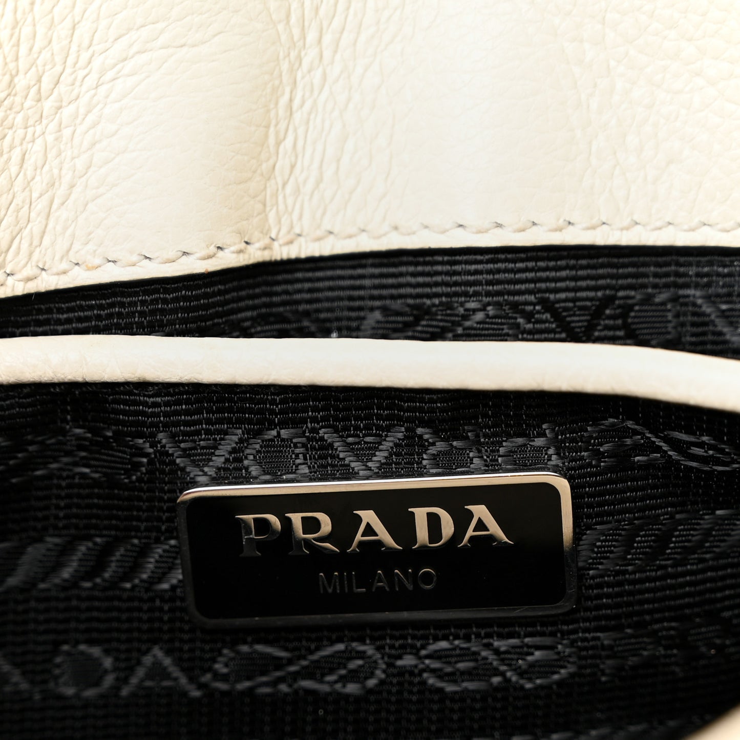 Glace Calfskin Chain Crossbody Bag White