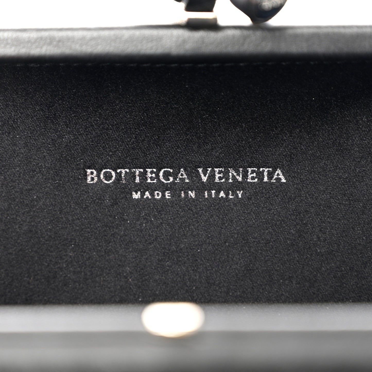 Satin Intreccio Impero Knot Clutch Black