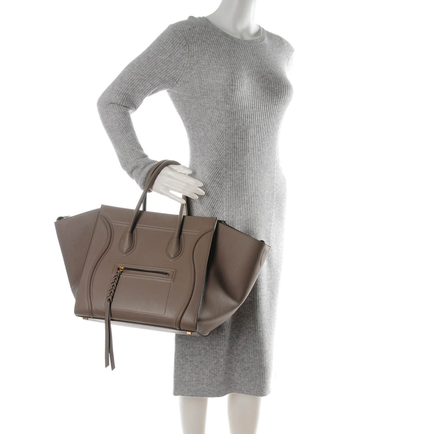 Supple Calfskin Medium Phantom Luggage Grey