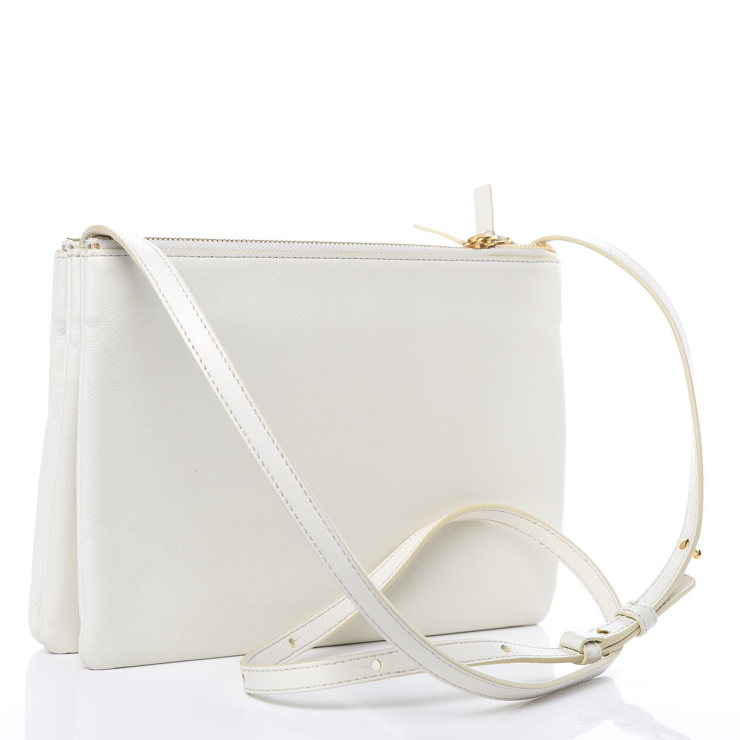 Celine Goatskin Large Trio Crossbody Bag White 3 of 9