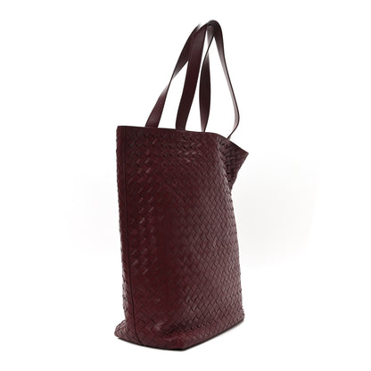Bottega Veneta Calfskin Intrecciato Large North South Tote Bag Burgundy 3 of 9