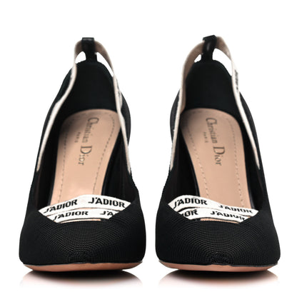 Christian Dior Technical Canvas J'Adior Ribbon Pumps 39.5 Black 2 of 10