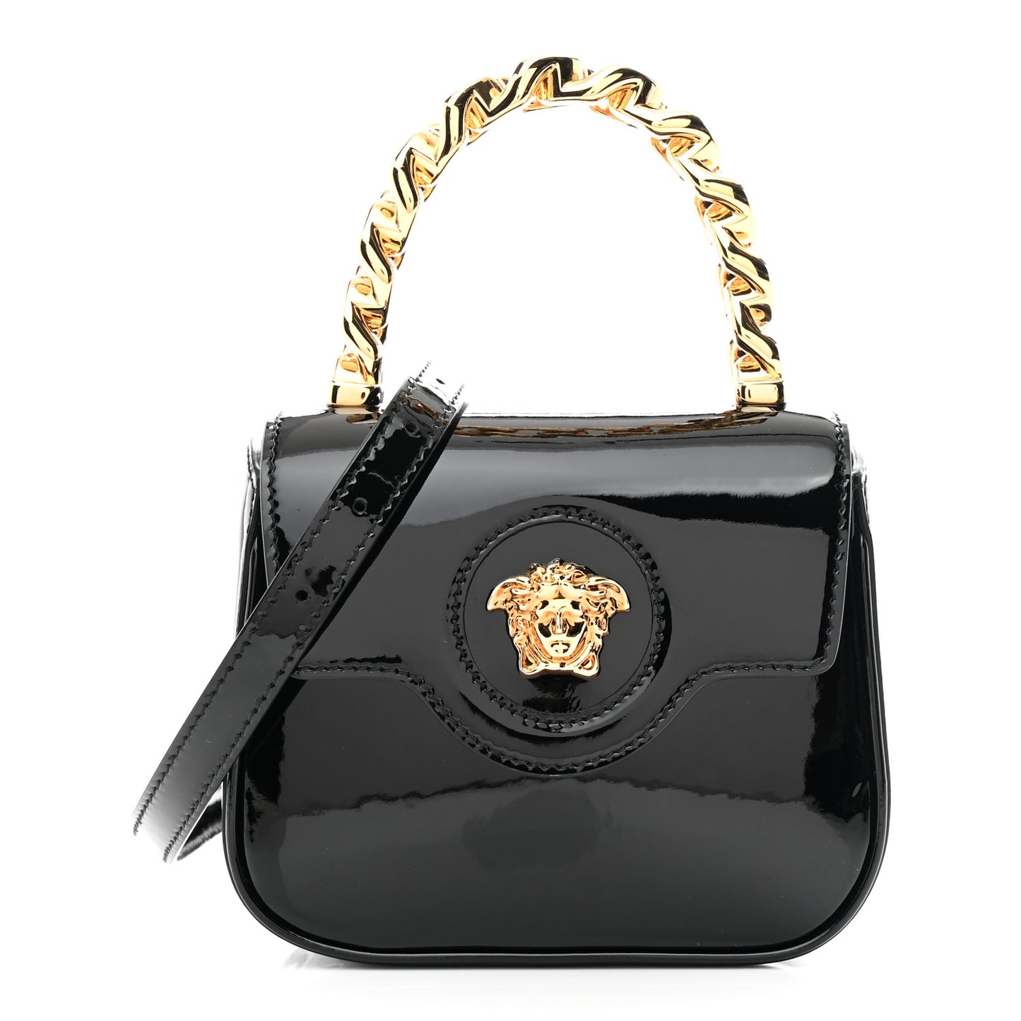 Patent Mini La Medusa Bag Black