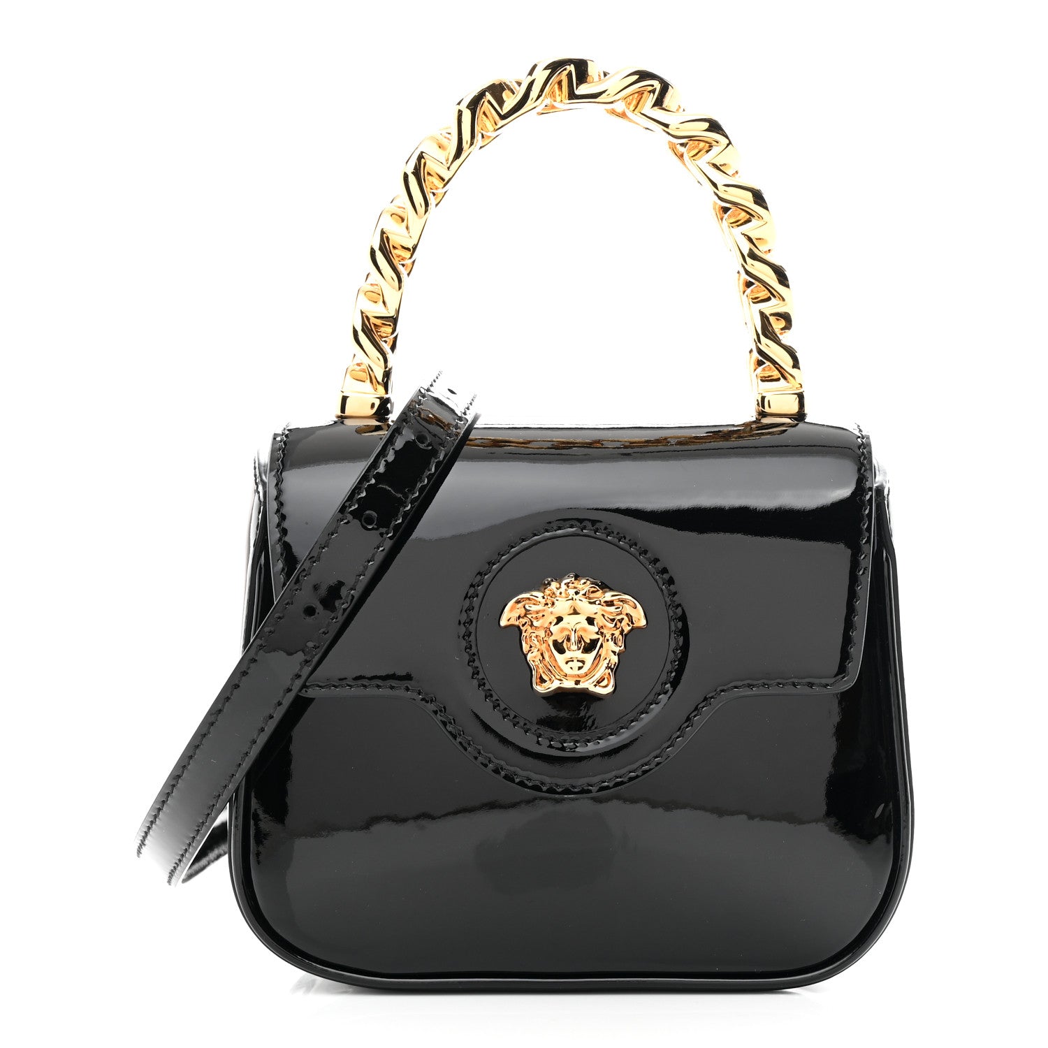 Versace Patent Mini La Medusa Bag Black 1 of 11