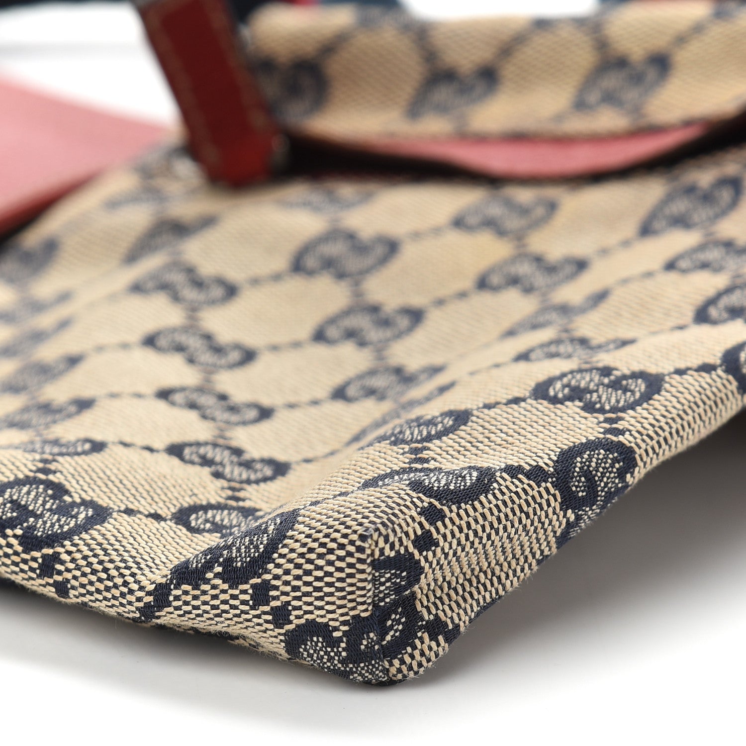 Gucci GG Monogram Web Double Pocket Belt Bag Navy Red 8 of 8