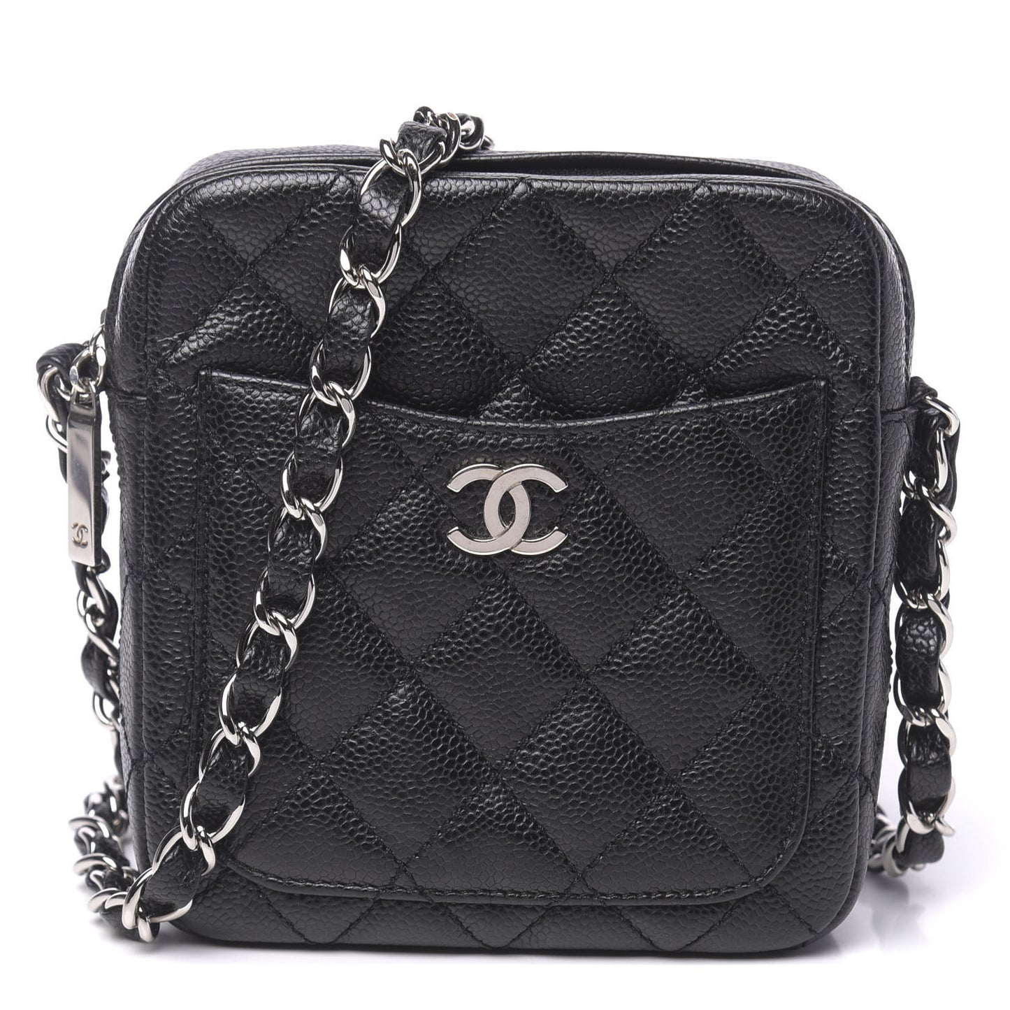 Caviar Quilted Camera Case Crossbody Bag Black