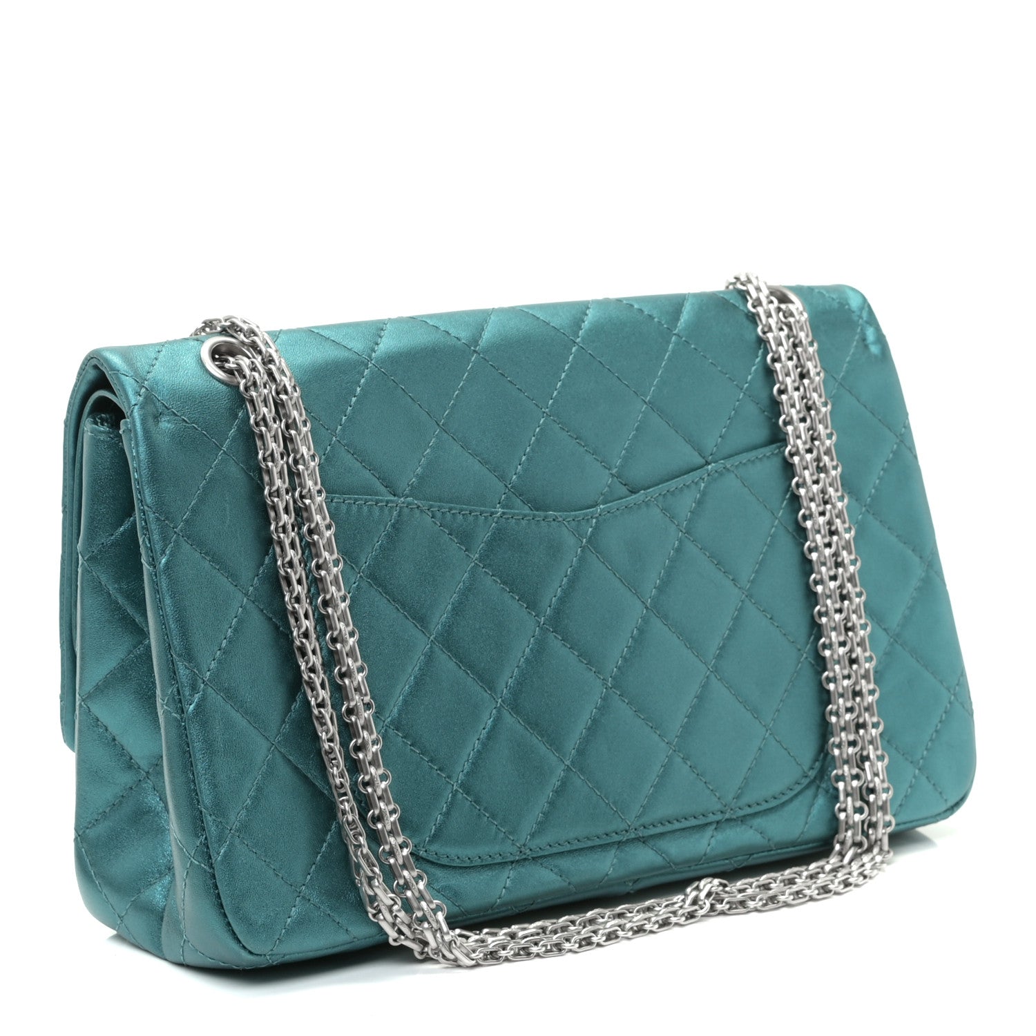 Chanel Metallic Calfskin Quilted 2.55 Reissue 226 Flap Turquoise 3 of 7
