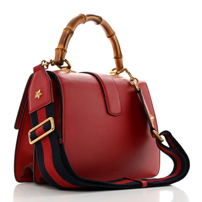 Gucci Moon Calfskin Crystal Web Medium Dionysus Bamboo Top Handle Bag Hibiscus Red 2 of 11